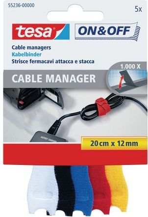 Organizer Tesa Rzep Różne kolory 5 sztuk (TES080)