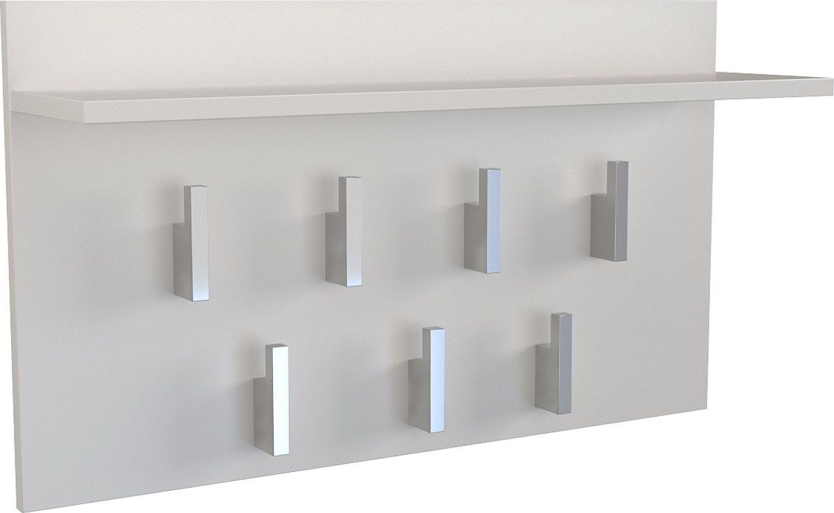 Elior Wieszak ścienny z półką do przedpokoju Laran - Biały