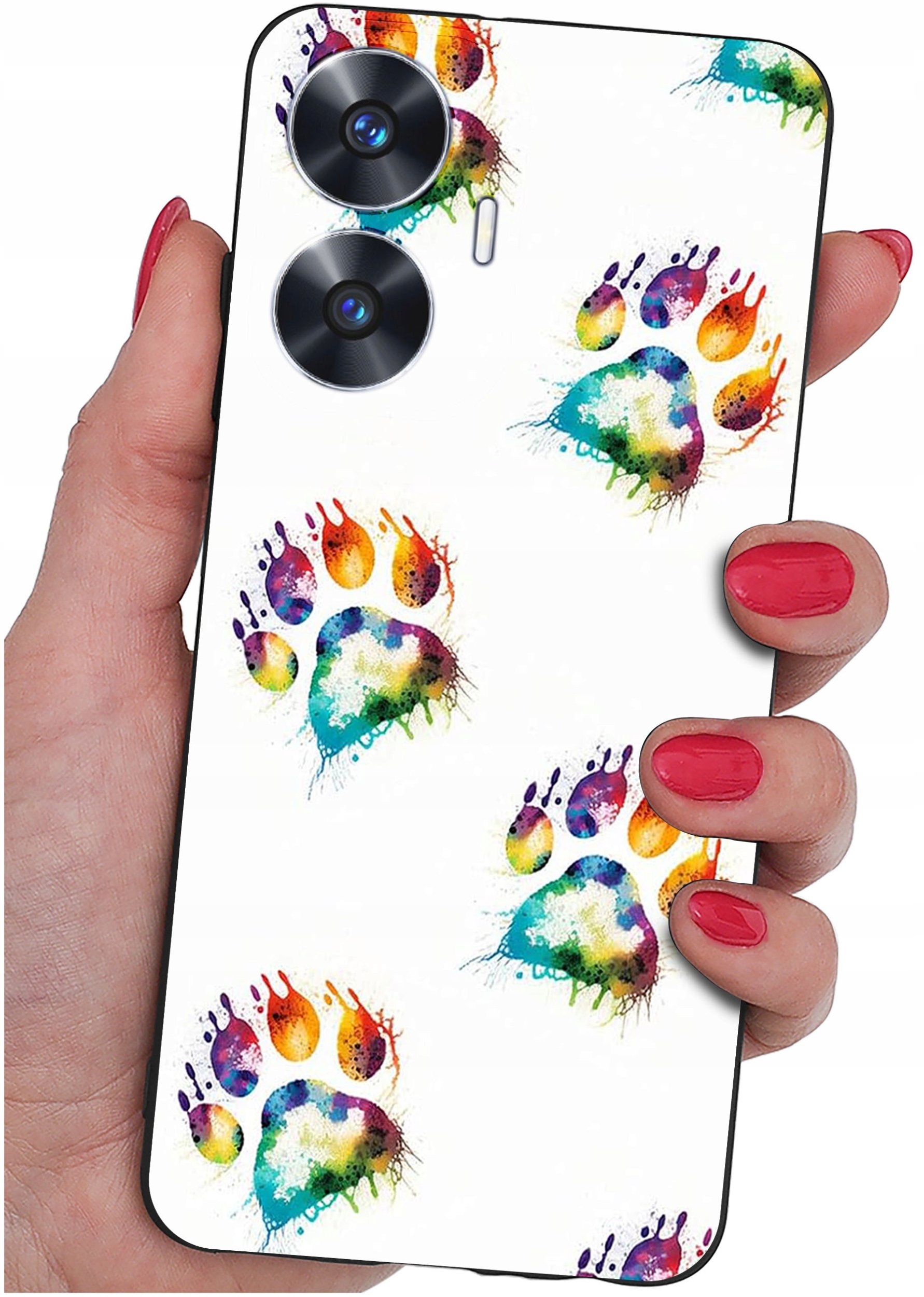 ETUI do Realme C55 WZORY |SILIKONOWE MATT CASE + SZKŁO 9H