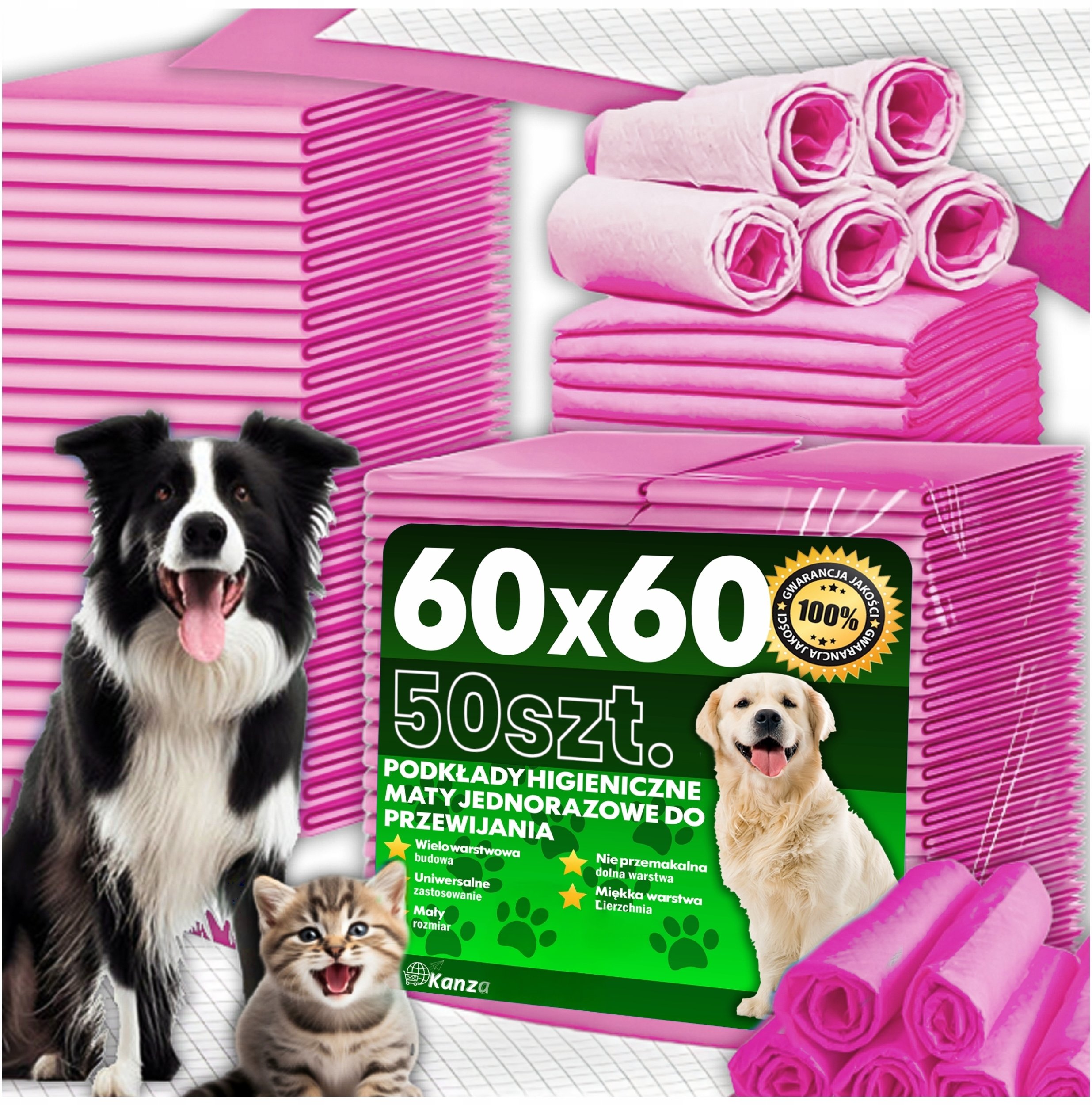 PODKŁADY MATY HIGIENICZNE 60x60CM KANZA