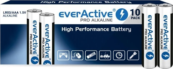 Platinum Baterie alkaliczne paluszki Everactive AAA R3/LR03 - 10 szt.