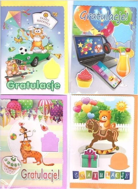 Top Graphic Karnet B6 z nakjejką. Gratulacje (10szt) MIX
