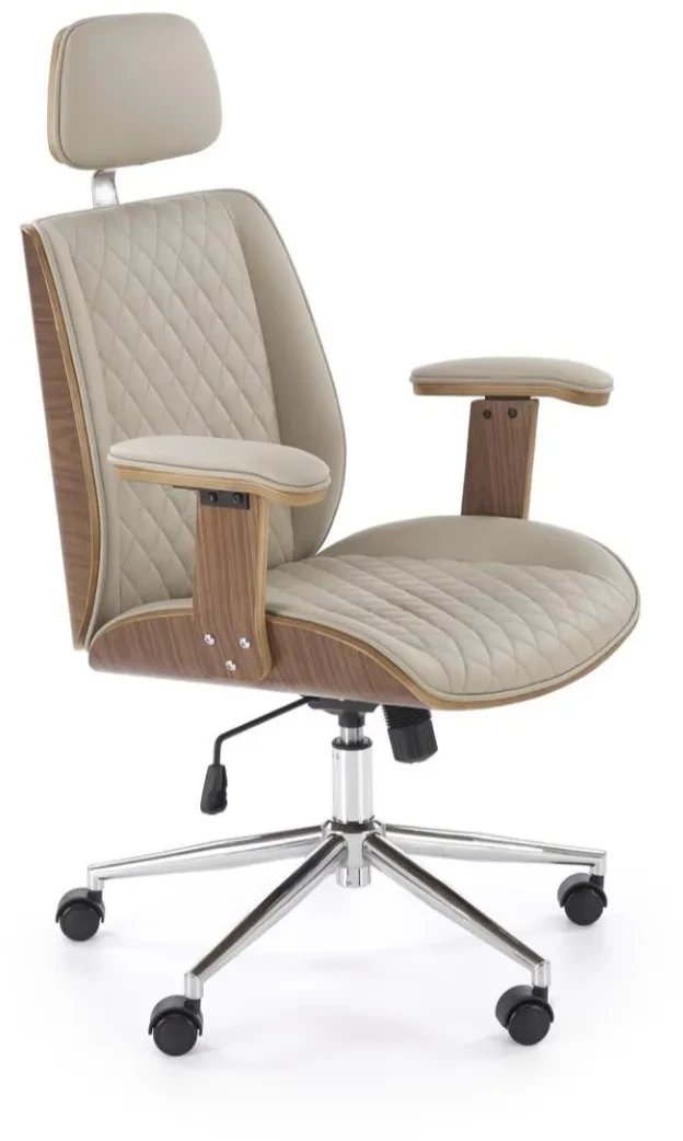 Fotel biurowy TIMBER beżowy/orzechowy HALMAR