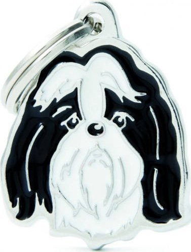 Zawieszka Adresówka Identyfikator z grawerem dla psa shih tzu czarny
