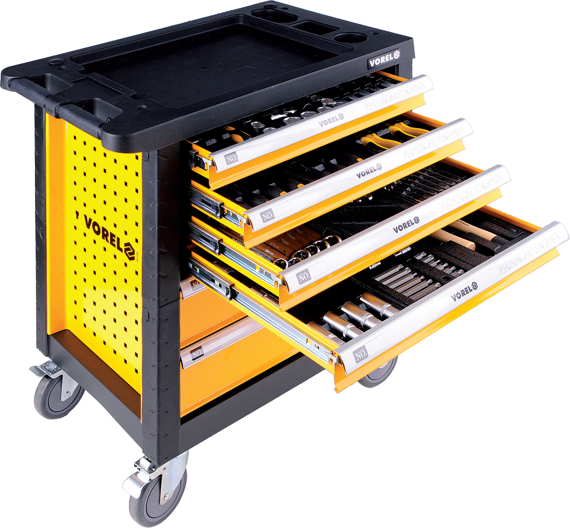 Wózek narzędziowy Vorel 6 szuflad z wyposażeniem (58540)