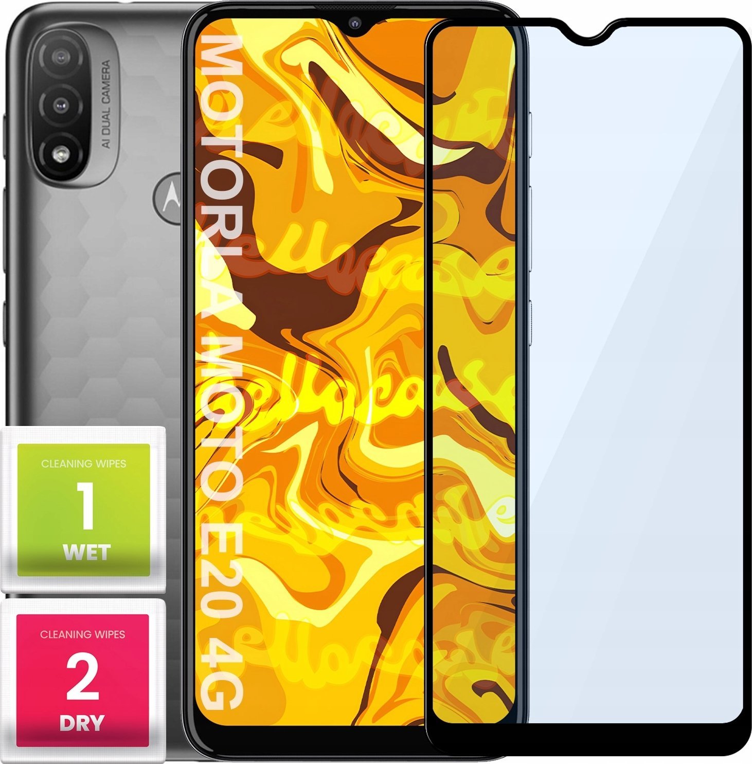 Hello Case SZKŁO HARTOWANE DO MOTOROLA MOTO E20 PEŁNE NA CAŁY EKRAN SZKIEŁKO OCHRONNE