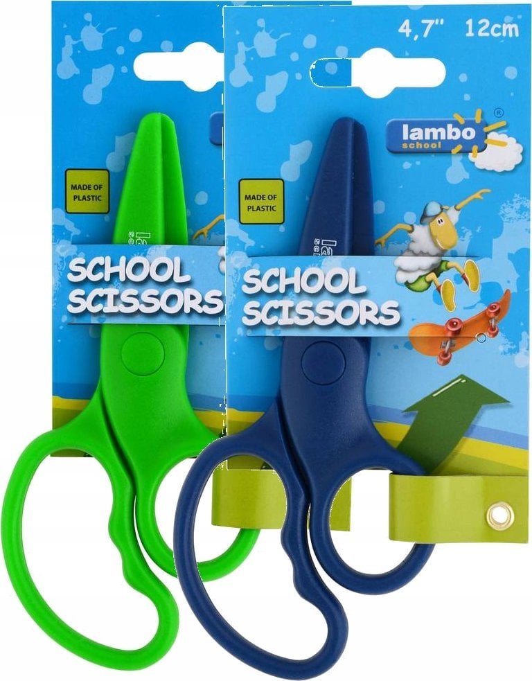 Lambo School Nozyczki szkolne 12cm z plastikowym ostrzem LAMBO