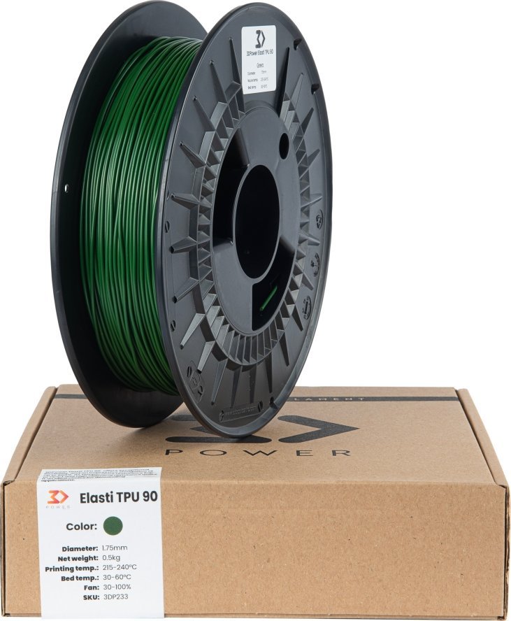 3DPower Filament 3DPower Elasti TPU 90 1.75mm Zielony 0.5kg