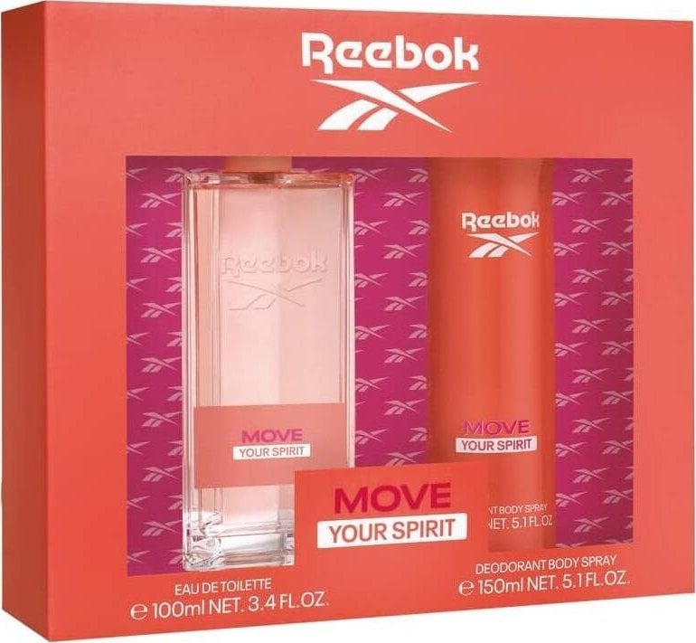 Reebok Move Your Spirit Women zestaw woda toaletowa spray 100ml + dezodorant spray 150ml