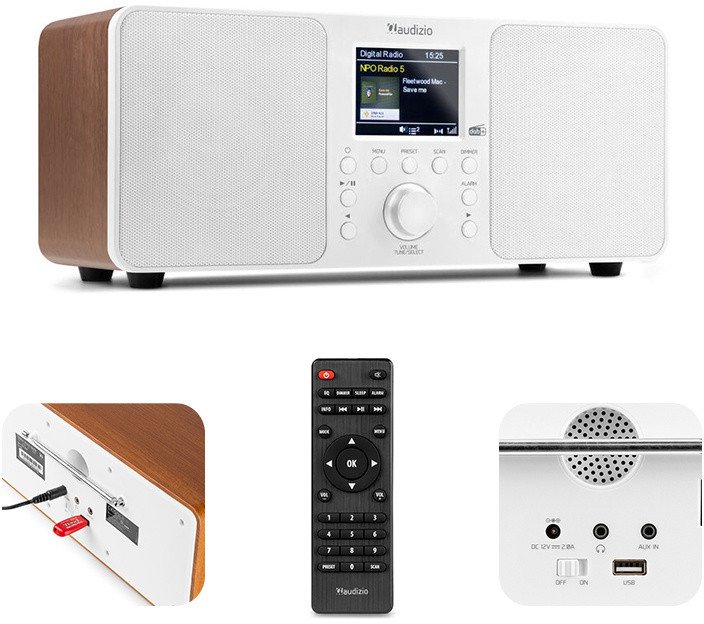 Radio stereo Genua DAB+ BT białe Audizio one size