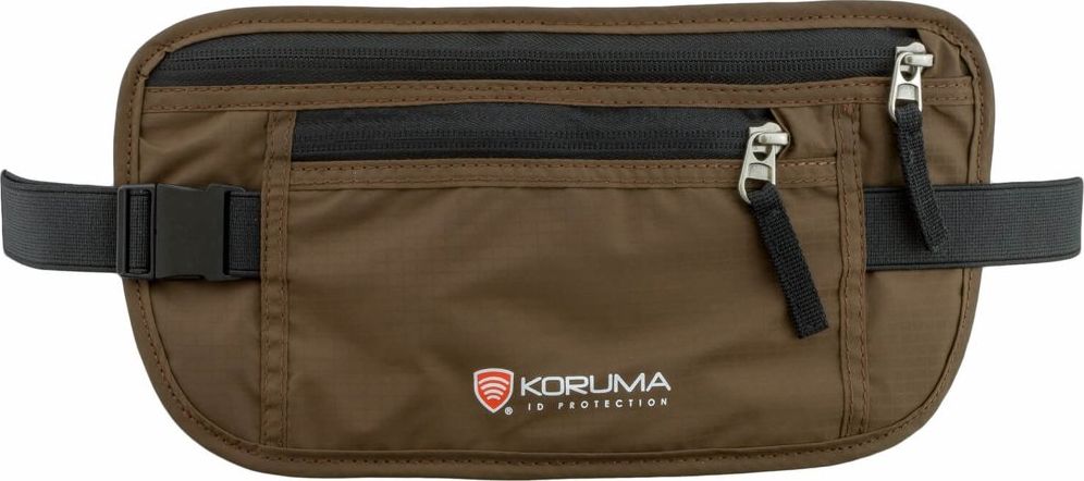 KORUMA Saszetka nerka podróżna na pas z ochroną RFID - Koruma (KUK-120BR) Uniwersalny