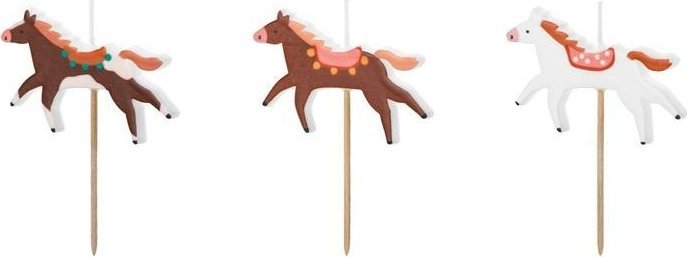 Świeczki urodzinowe konie 5.8x4cm 3szt