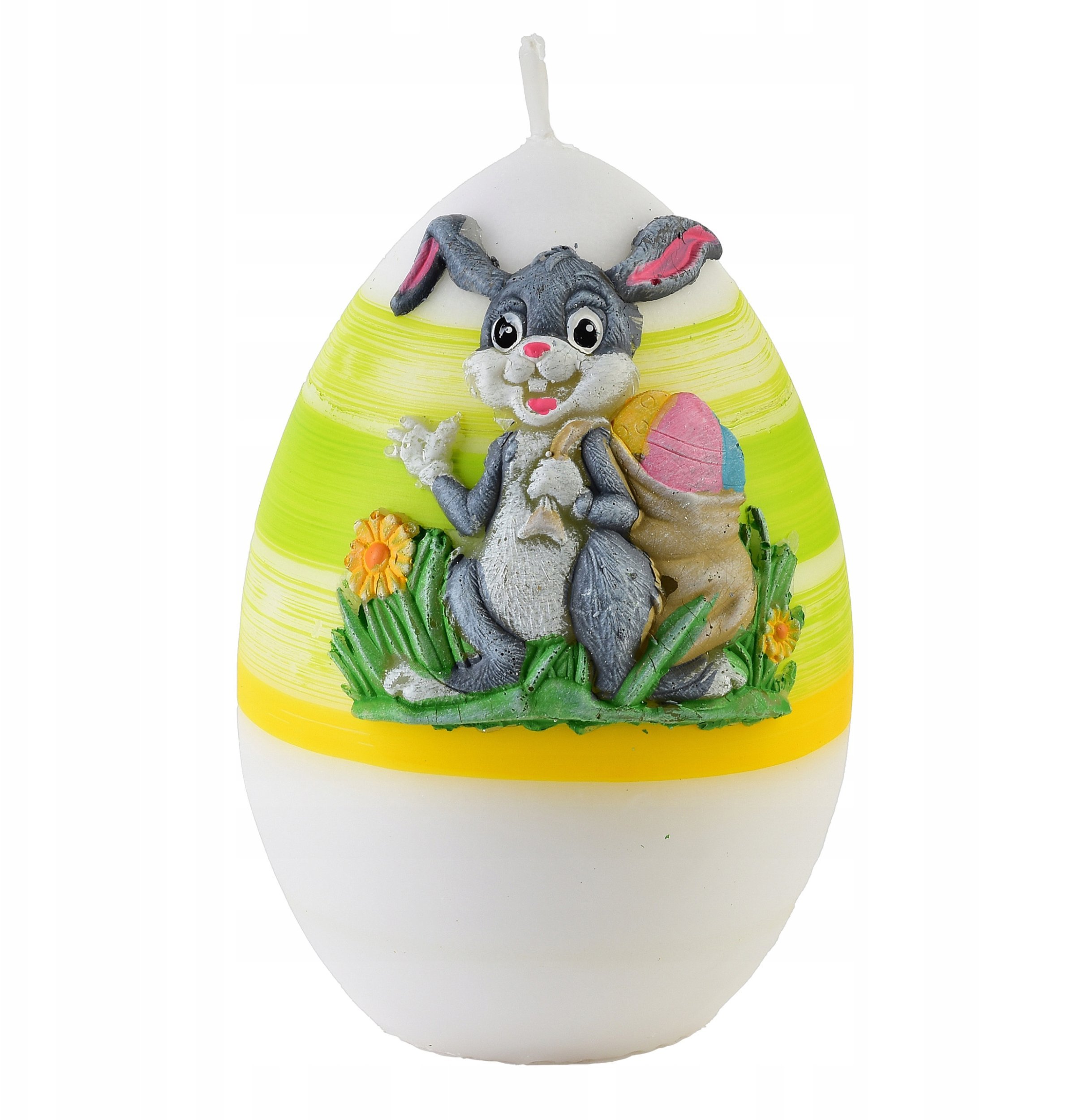 Świeca ZAJĄCZEK Jajko A 6,5xh8,5cmparafinowa zielona