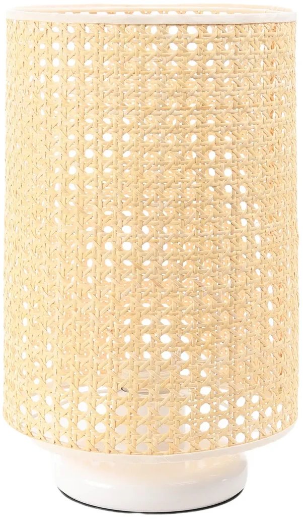 Lampa stołowa BOHO LOW WHITE rattan naturalny BPS KONCEPT