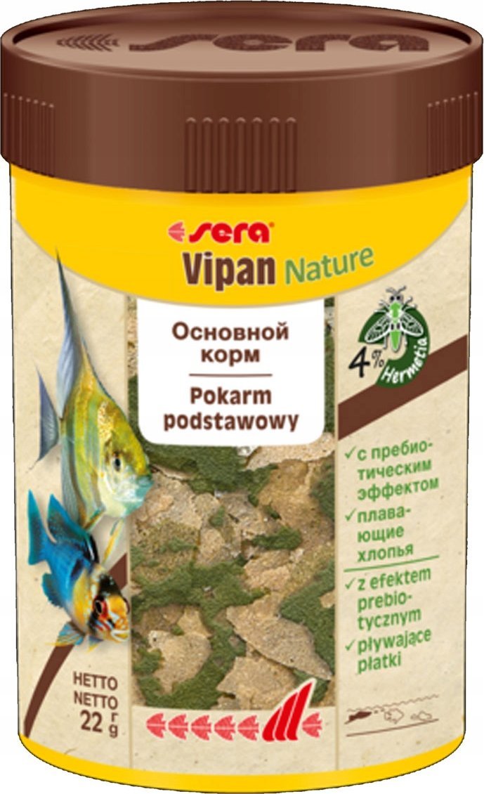 Sera Vipan Nature 100 ml, płatki - pokarm premium