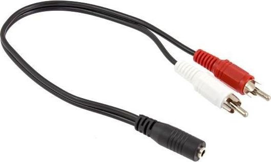 Kabel Hertz Jack 3.5mm - RCA (Cinch) x2 0.4m czarny (1127-uniw)