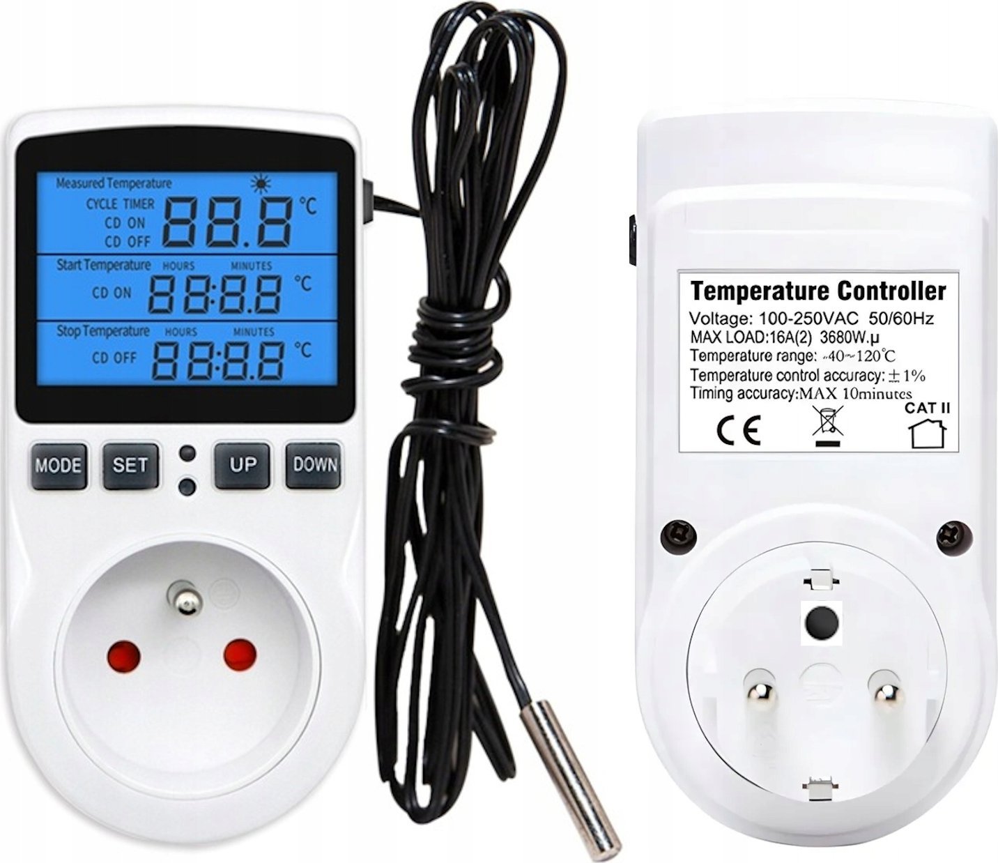 Eurokomp Termostat z gniazdem 230V E6185