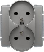 KOS Gniazdo podwójne z/u aluminium KOS66 (664049)