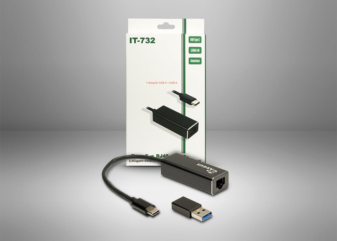 Karta sieciowa Inter-Tech Inter-Tech LAN-Adapter Argus IT-732 USB-C Gigabit Ethernet