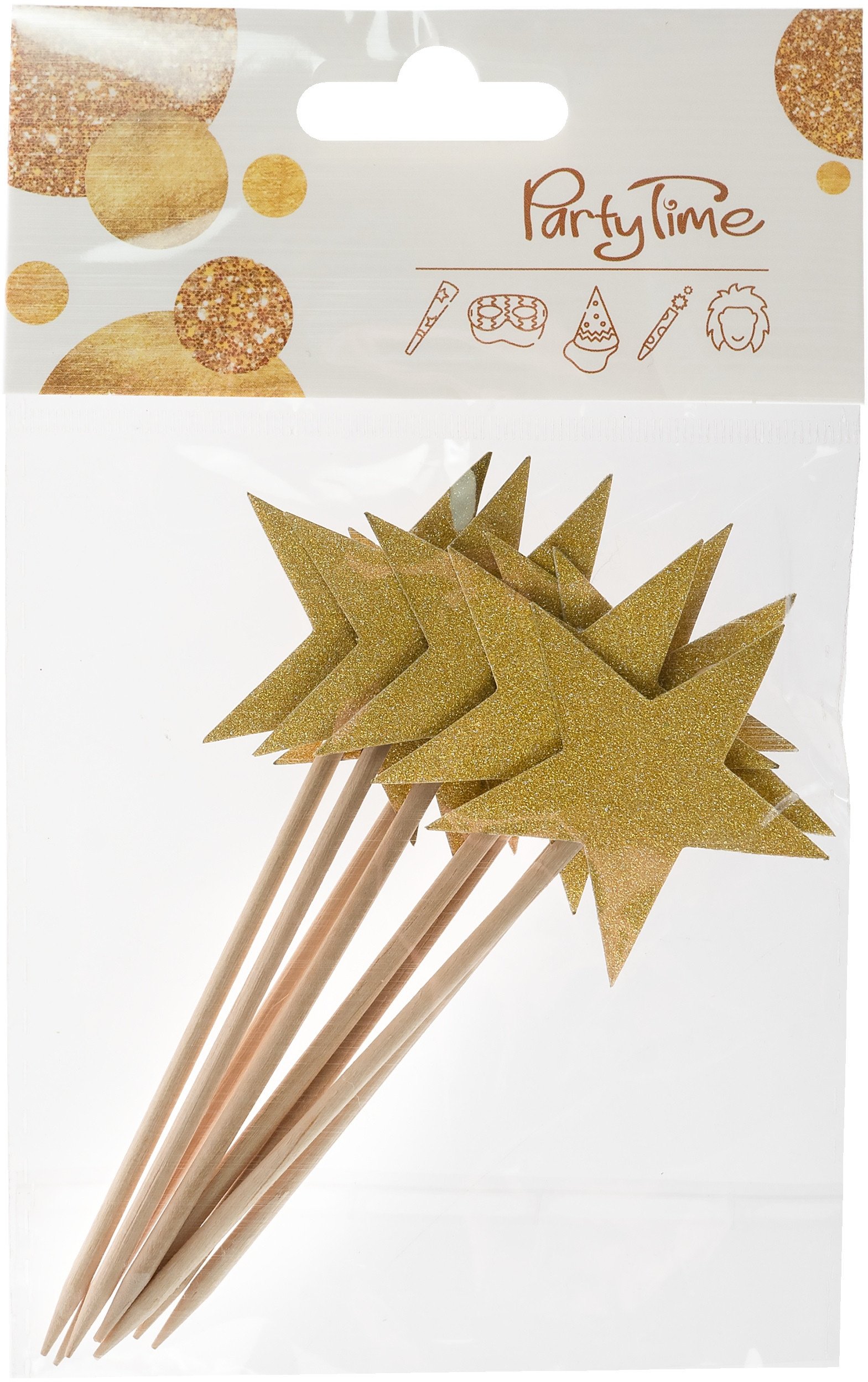 Gwiazdki na piku 8szt złote