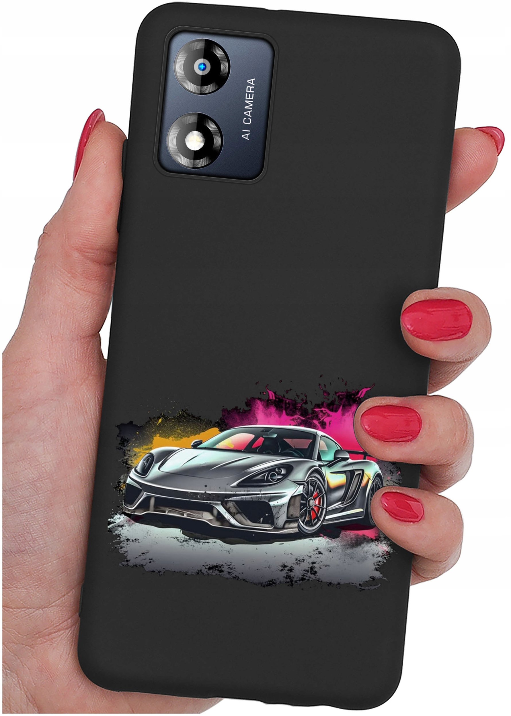 Etui do Motorola Moto E13 WZORY |SILIKONOWE MATT CASE + SZKŁO 9H