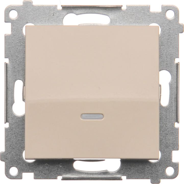 Kontakt-Simon Przycisk pojedynczy Simon 54 zwierny podświetlenie LED 10AX 250V kremowy (DP1L.01/41)