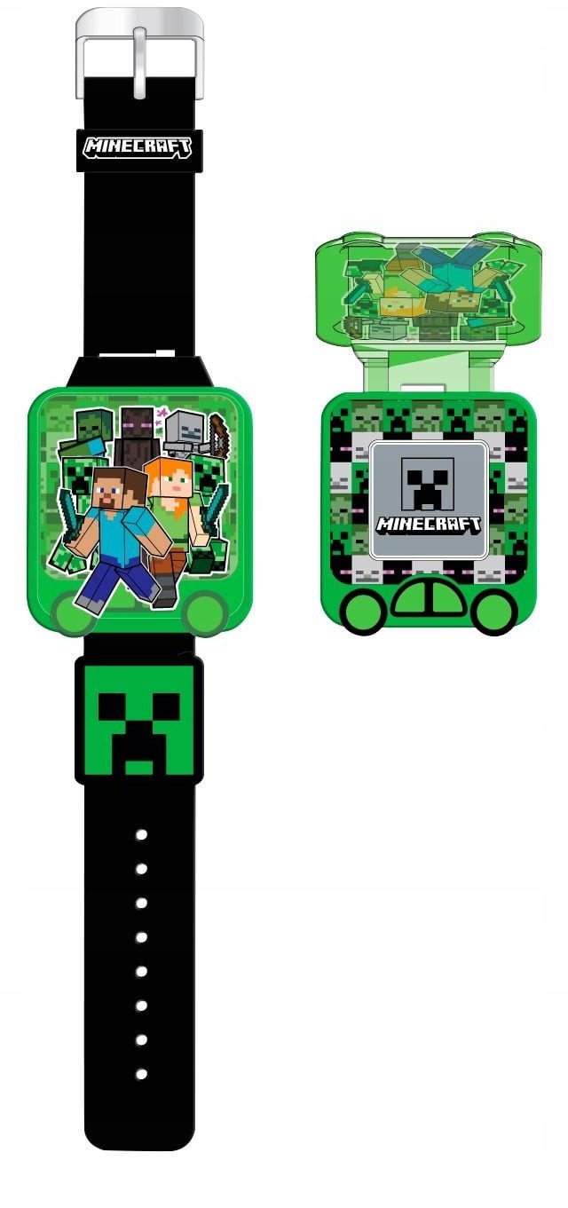 Zegarek Edukacyjny Dla Dziecka Dzieci Minecraft Stoper Budzik Gry / Min4148