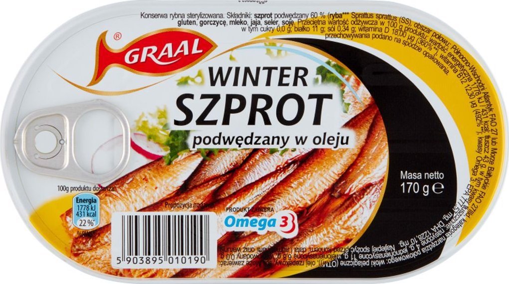 Graal Graal Winter Szprot podwędzany w oleju 170 g