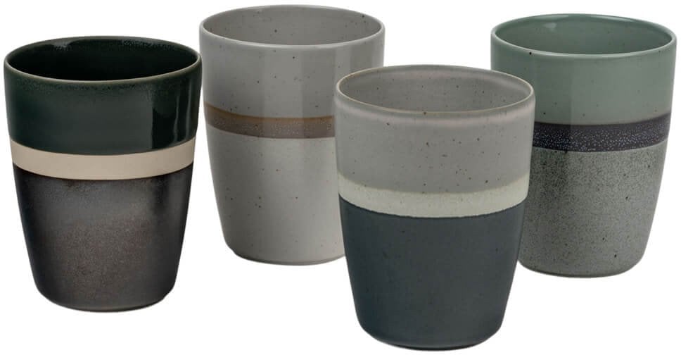 1x4 Bredemeijer Mugs Sven 200ml Mugs Stoneware Stripes 147080