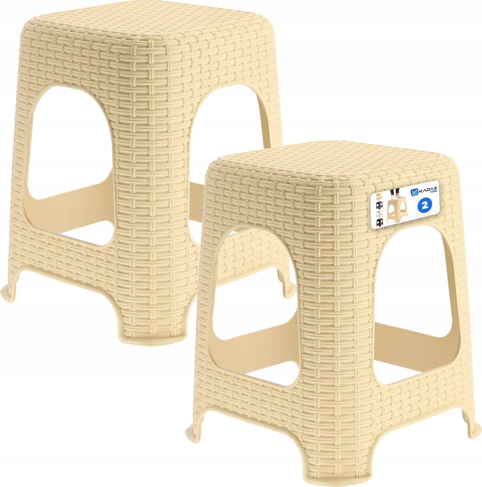 Kadax KADAX Taboret Kuchenny Stołek Taborety Beżowy 2szt
