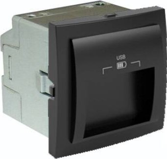 Efapel Quadro45 gniazdo podwójne usb typ a 20 2,4a czarny 45384 SPM