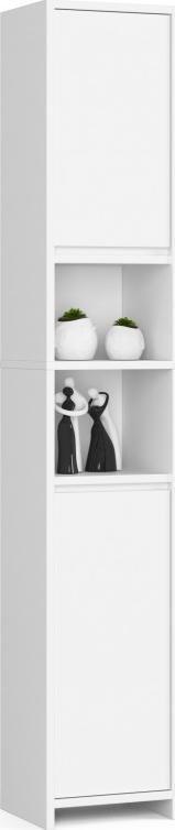 Fabryka Mebli Akord Regał łazienkowy Uni - Biały - 2 drzwi 2 wnęki