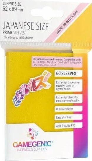 Gamegenic Gamegenic: Japanese Size Prime Sleeves (62x89 mm) 60 sztuk, Yellow
