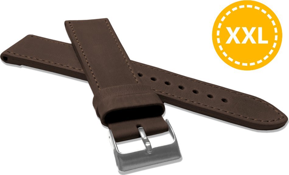 Lavvu LAVVU XXL Szyty ciemnobrązowy pasek SPORT z luksusowej skóry Top Grain - 22 XL