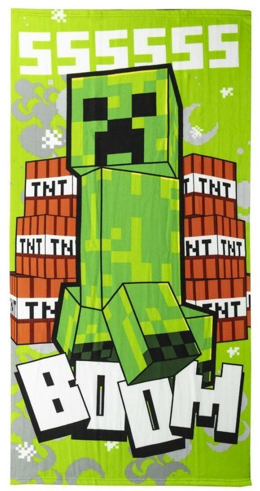 Ręcznik plażowy Minecraft Kolor Zielony 100 % poliester 70 x 140 cm