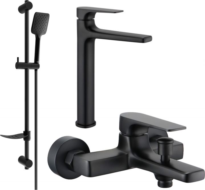 Mexen Mexen Lynx DF62 zestaw wannowy, czarny - 745913DF62-70