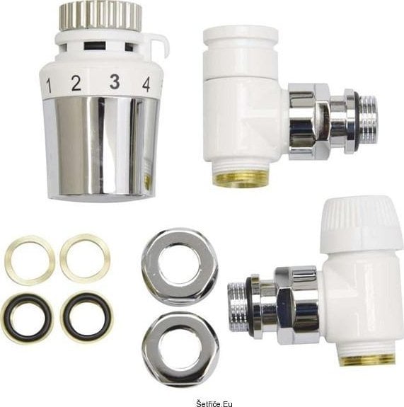 Honeywell Zestaw grzejnikowy dekoracyjny kątowy głowica term. chrom HOMEXPERT by Honeywell (DWZ)Głowica term. chrom + zawór term. kątowy 1/2 + złączki