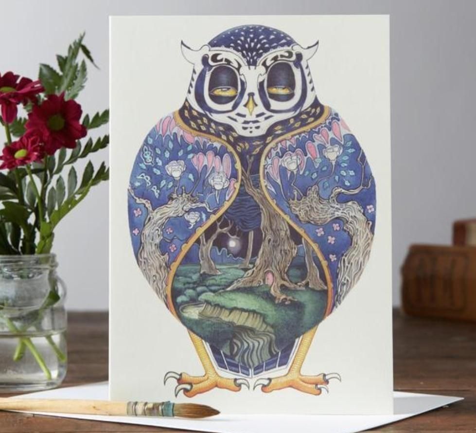 DM Collection Karnet A062 B6 + koperta Niebieska sowa