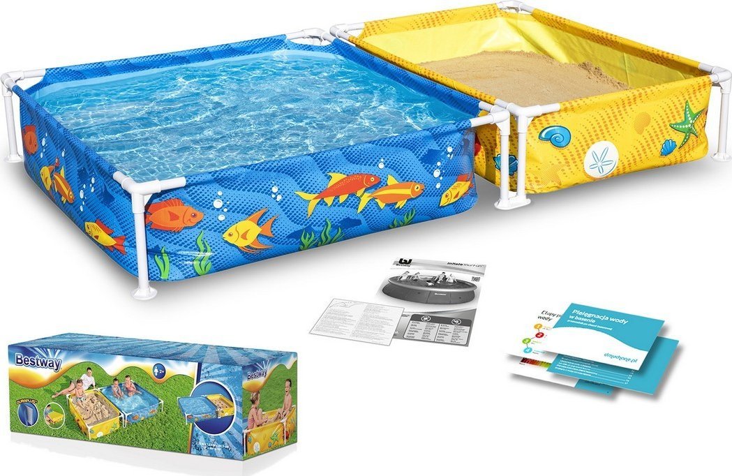 Bestway Basen ogrodowy stelażowy dla dzieci z piaskownicą 213 x 112 x 30,5 cm Bestway 561CF