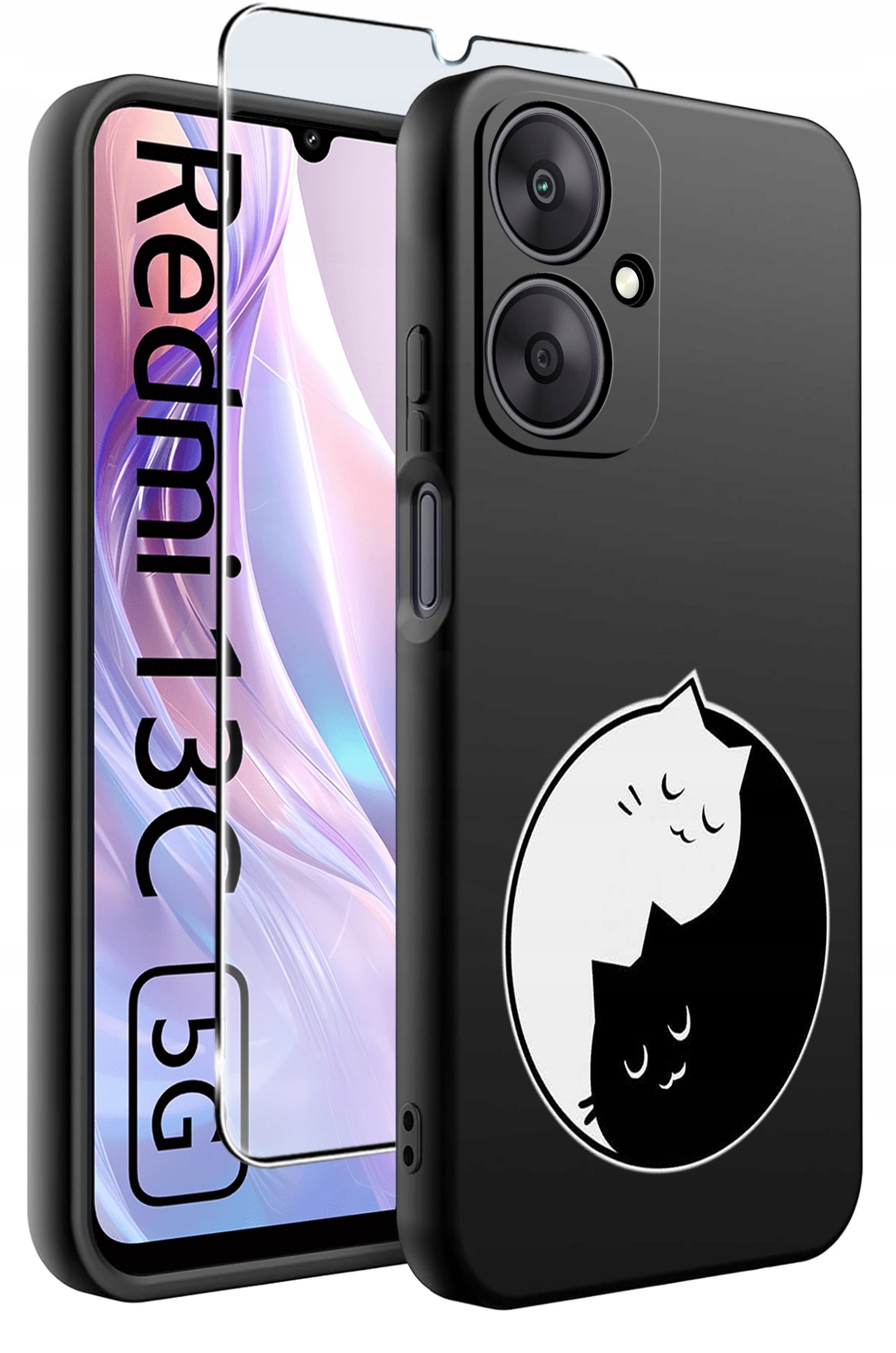 ETUI do Xiaomi Redmi 13C 5G WZORY |SILIKONOWE MATT CASE +SZKŁO HARTOWANE 9H