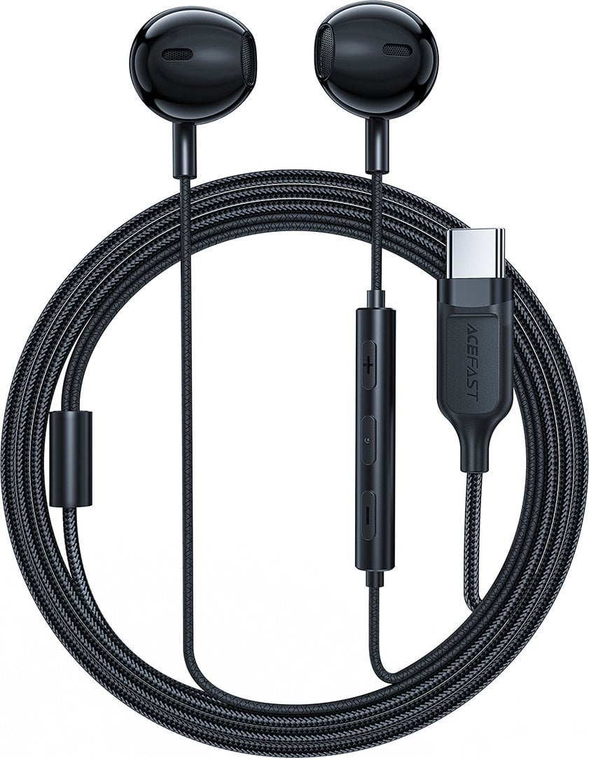 Słuchawki Acefast Słuchawki douszne Acefast L2 ze złączem USB-C, mikrofonem i pilotem 1,2 m - czarne