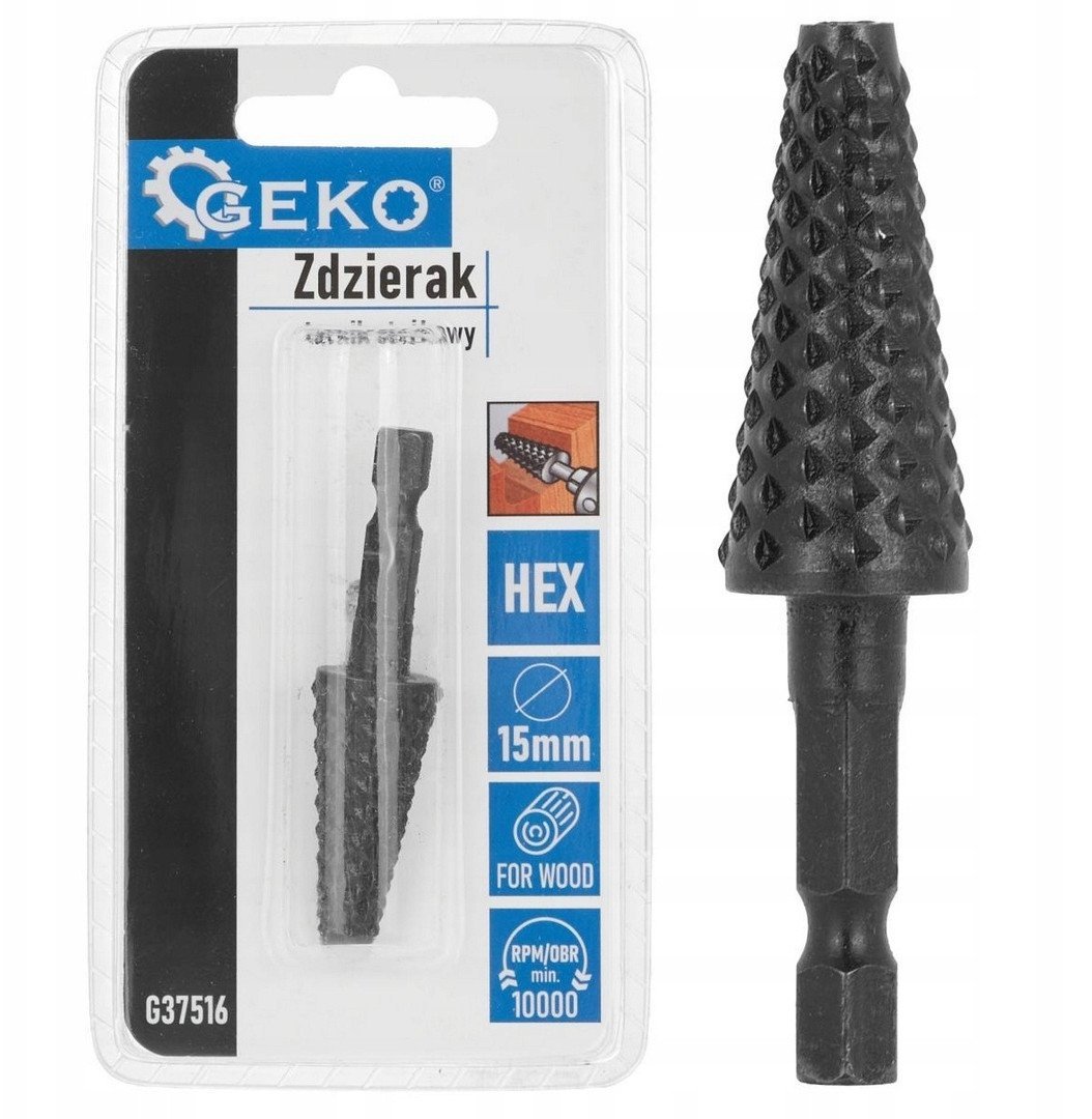 Zdzierak – tarnik stożkowy do drewna 15mm HEX (50/250)