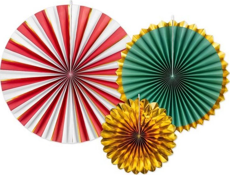 Dekoracja świąteczna PartyDeco Rozety dekoracyjne, mix, 26-43 cm one size