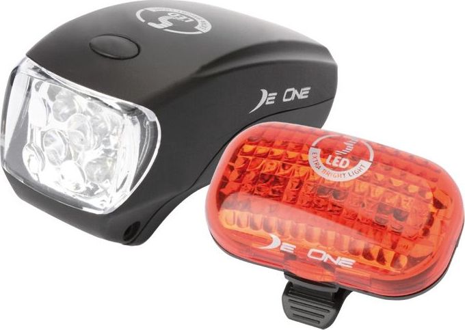 DeOne Zestaw lamp De One HL-DE 027 przód 5-Led + tył 3 Led uniwersalny