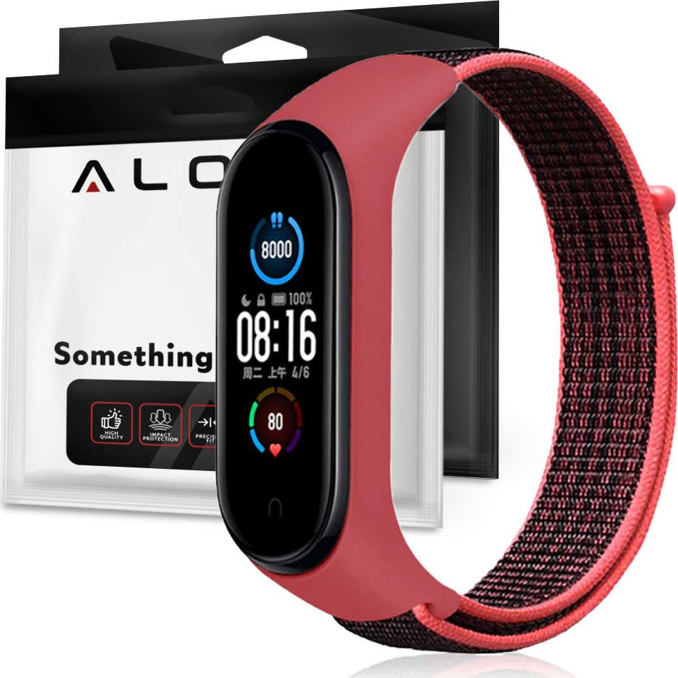 Alogy Alogy Pasek do zegarka nylon strap do Huawei Watch GT 2 Pro 22mm Pomarańczowo-czarny uniwersalny