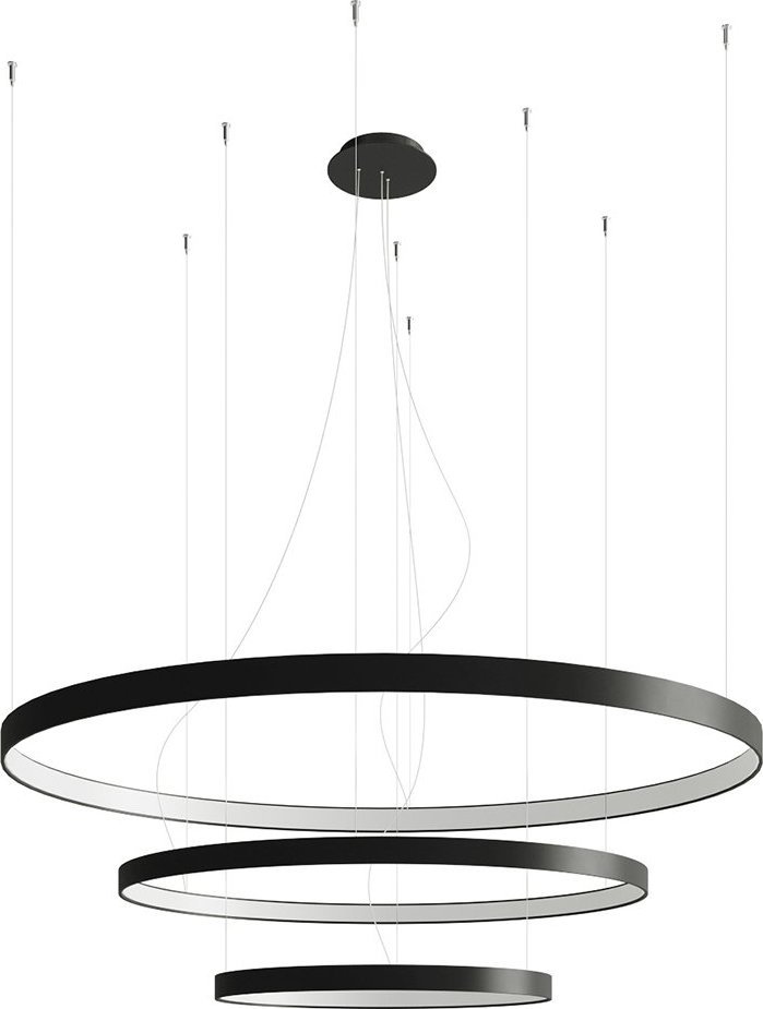 Lampa wisząca Sollux Lighting Żyrandol Rio 3 55/78/110 Czarny Led 4000K Led 150W Thoro Lighting