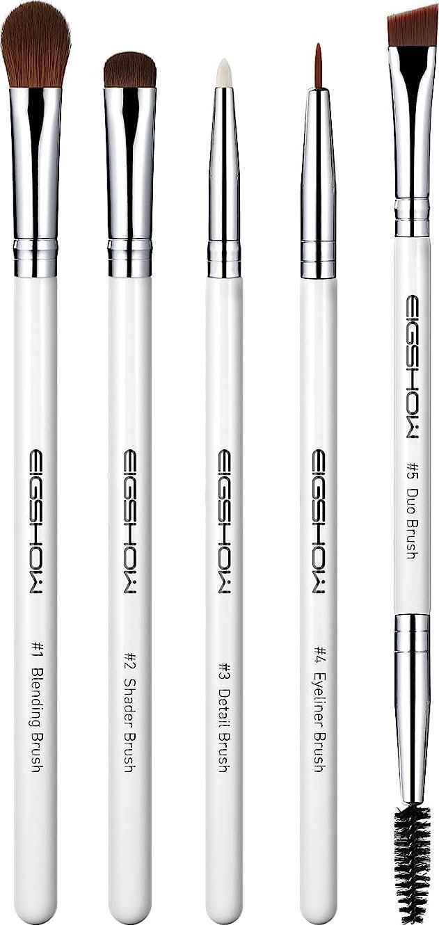 Eigshow Beauty Zestaw pędzli do oczu z serii JADE 5 sztuk Bright Silver