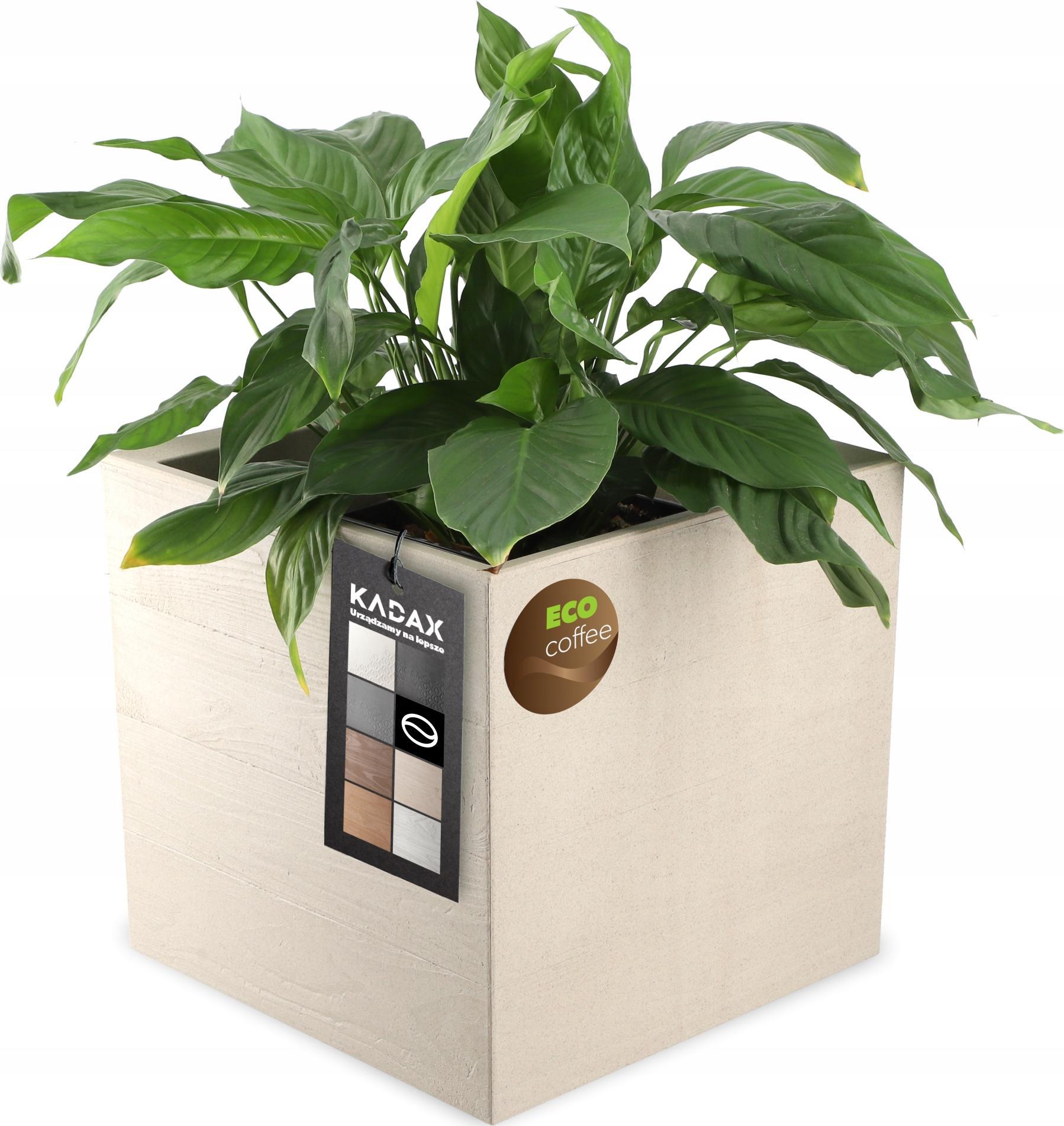 Kadax DONICZKA DONICA NA KÓŁKACH EKO 40x40CM JASNY BRĄZ