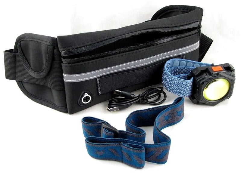 LED flashlight ENTAC, IP54, 5W, 350lm, rechargeable, USB, with sensor, 4 modes