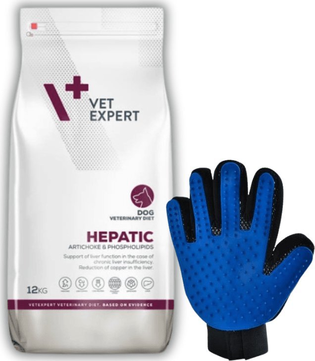 VetExpert VETEXPERT Hepatic Dog 12kg + Rękawica do czesania GRATIS!